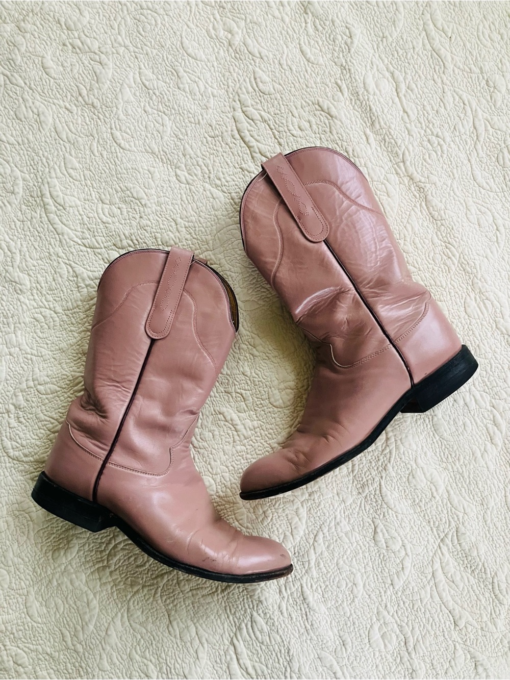 Tony Lama x George Strait dusty pink cowboy boots *CHECK MEASUREMENT*
